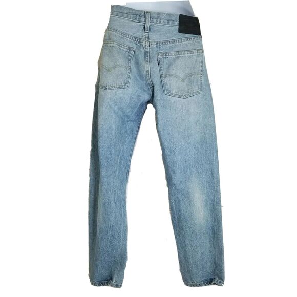 Levis 501 Button Fly Mom Jeans 26 Taper Made Crafted Distress Selvedge Ripped - Picture 2 of 12